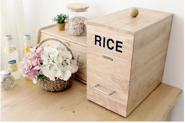 라이스 우드 보관함(해충,습기로부터강해맛있는쌀보관~!!)수입주방용품/쌀통