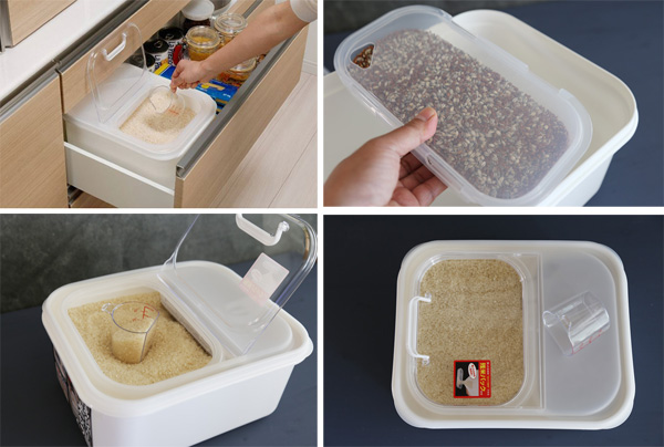 컴팩트 쌀통6kg(싱크서랍,김치냉장고,냉장고에 수납하기 좋은 반오픈형 쌀통으로 편해요~!!)라이스키퍼