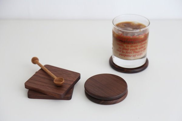호두나무 코스터 원형, 사각 / 컵받침