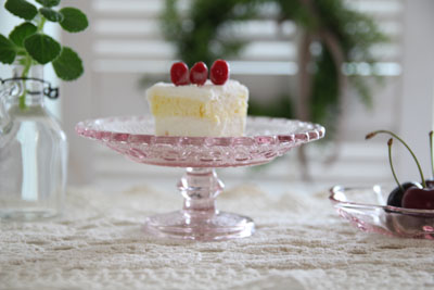 핑크 클레식 케익접시(천연컬러~!!)예쁜그릇/예쁜접시/유리접시