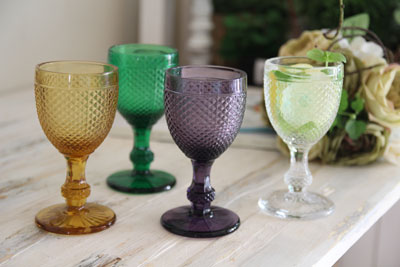 베르사유 크리스탈 고블렛 글라스4color(유니크한 컬러에 중세적인 느낌의 럭셔리한 글라스)와인글라스,예쁜 유리컵,유리잔