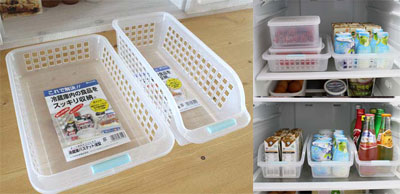 제팬 냉장고 수납 바구니(슬림,와이드)일본주방용품/수납바스켓